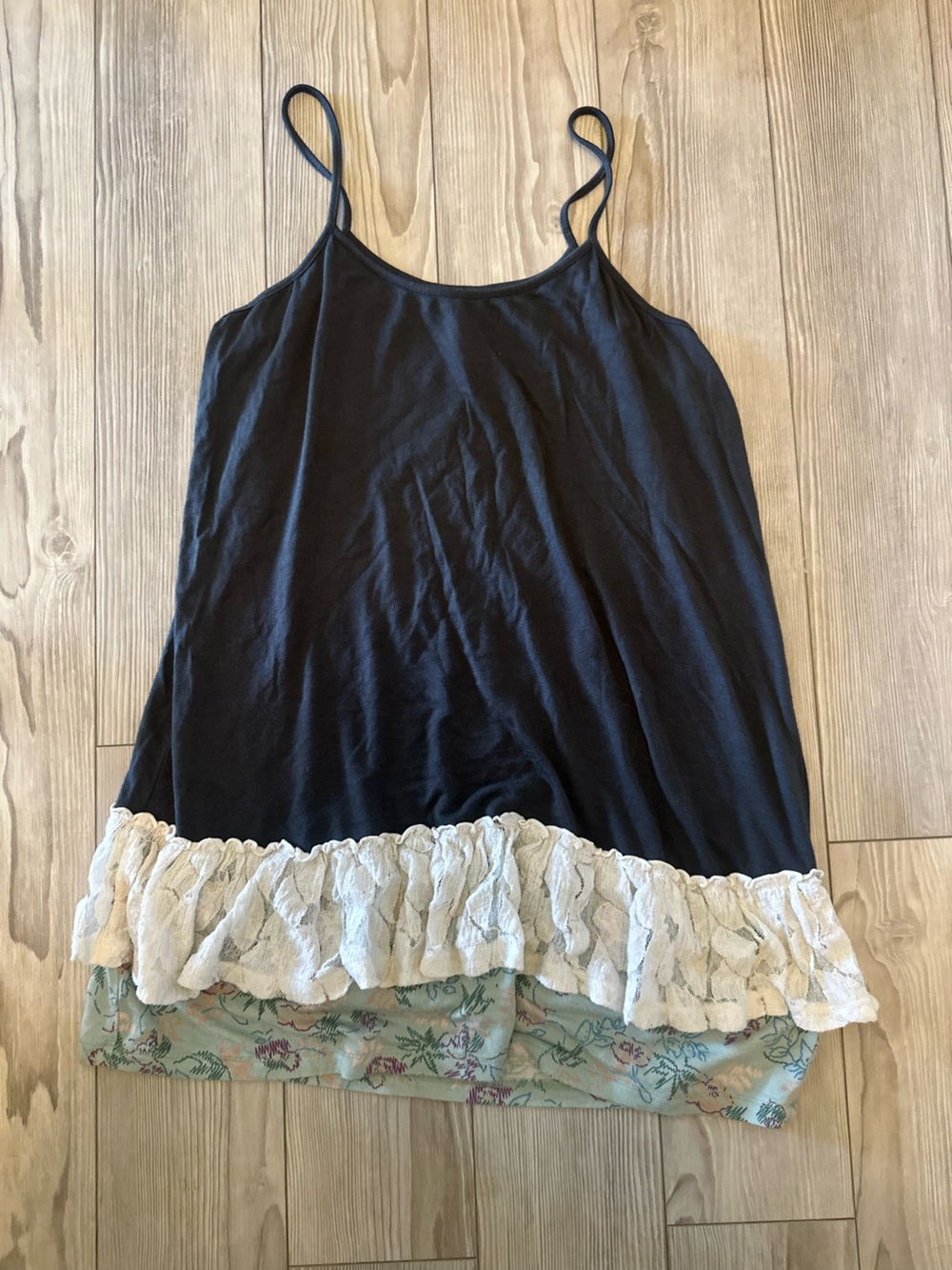 Matilda Jane Black Skirt with Cream Lace Hem